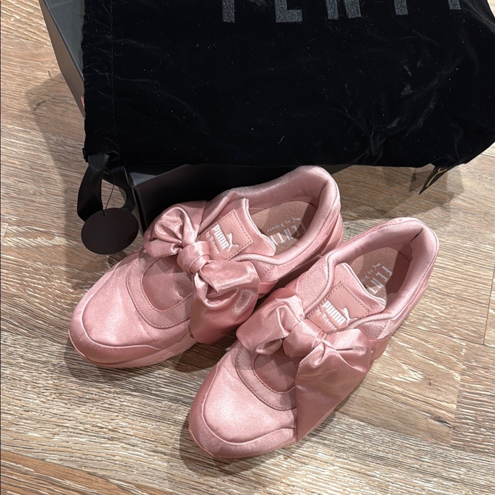 Puma x Fenty Pink Satin Bow Sneakers